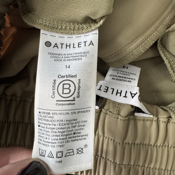 ATHLETA Pinnacle High Rise Trouser 14 Dark Khaki Wide Leg Minimal Bloke Travel - Picture 6 of 11